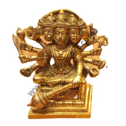 Brass Panchmukhi Hanuman Idol