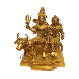 Brass Shiva Parvati Family Idol