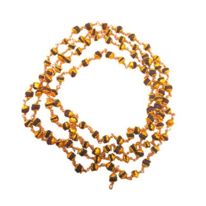 Gold Plated Black Rudraksha Mala - Image 3