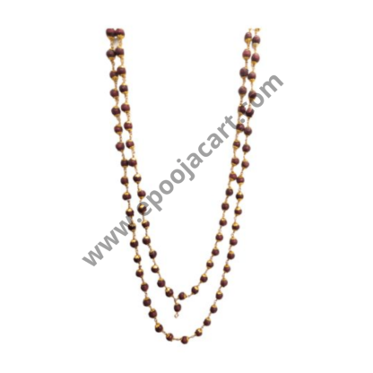 Rudraksha Mala with Gold plated caps