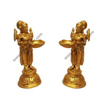 Brass Standing Lady Diyas