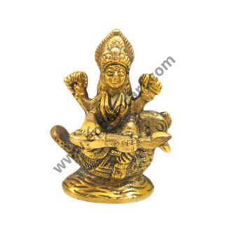 Brass Saraswati Idol with Swan