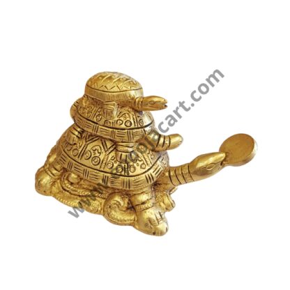 Brass Vastu Feng Shui Three Tiered Tortoises