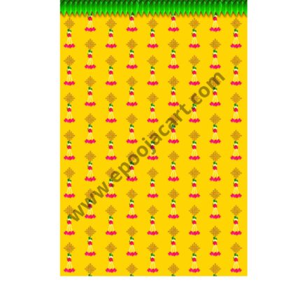 Small Muggu Flower Hanging Yellow Backdrop with Green Thoran