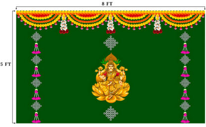 Traditional Varamahalakshmi Backdrop Cloth for Festival Decoration