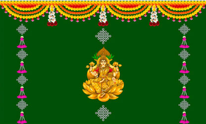 Traditional Varamahalakshmi Backdrop Cloth for Festival Decoration